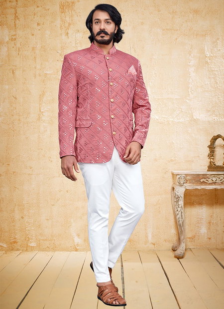 Peach Colour Outluk Vol 86 New Latest Designer party Wear Velvet Jodhpuri Suit Collection 86001